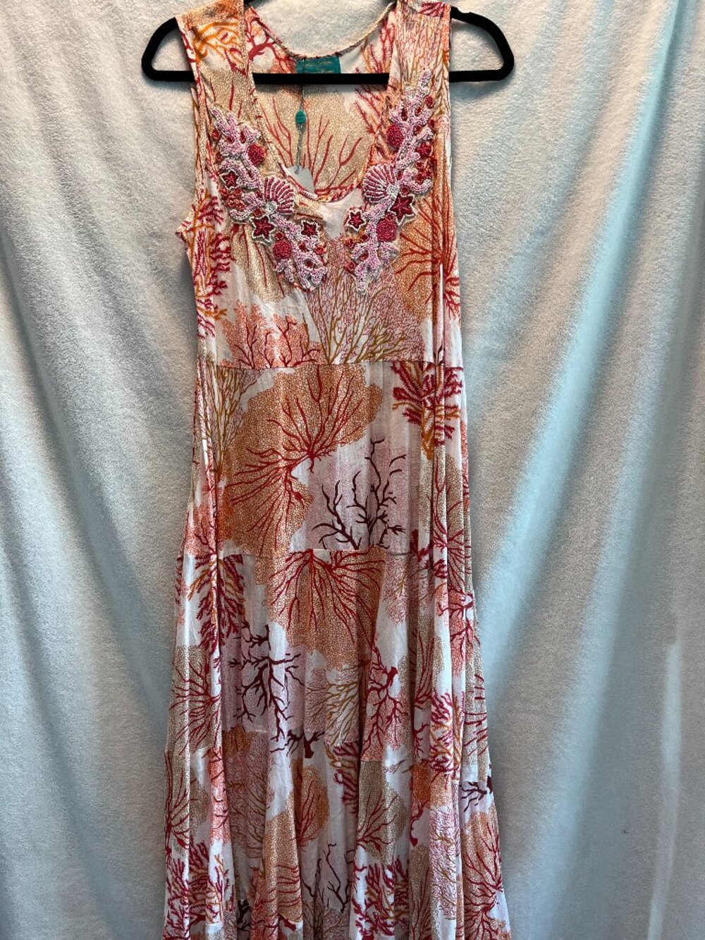 Antica Sartoria Giacomo Cinque Beaded Tiered Maxi Dress One Size NWT